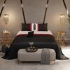 Stoa Paris 300TC UltrSatin Super King Bedsheet with 2 Pillow Covers Satin Super Black, Red White