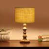 Devansh Yellow  Jute   Table Lamp With  Wood Natural Base (7X7X15.5 Inches)-17