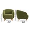 Okla Boucle Curved Barrel Accent Chair Green Colour
