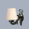 Devansh Metal Electric Wall Light in Antique Gold Colour with off-white Shade Count of 1 Light