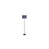 Kaine Blue Natural Fiber Floor Lamp with Black Iron Base