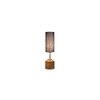 Amara Wood Table lamp with Blue Jute Shade