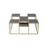 Valentino Black Glass Bunching Coffee Table In Dark Gold Finish