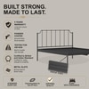 Hackney Metal Non Storage Single Bed in Satin Black Finish