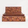 Keaton Solid Wood King Size Drawer And Box Storage Bed In Brown Finish