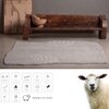 Handmade Wool Silk Shaped Rug Modern Wave Beige 3 x 5 Feet Carpet