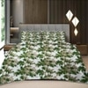 Flora Green Floral 400 TC Cotton Flat Super King Size Bedsheet with 2 Pillow Covers – Threads