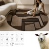 Handmade Round Wool Rug Modern Abstract Mocha Brown 7 Feet Carpet