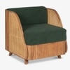 Andaman Ross Solid Wood Arm Chair in Green Colour