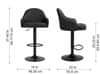 Doe Buck Faux Leather Adjustable Bar Stool in Black Colour