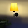 Devansh Metal Electric Wall Light in Black Colour with Yellow Shade Count of 1 Light