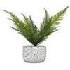 Diamon Patterned Pot With Artificial Plant