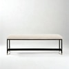 The Harper Long Metal Bench in White Finish