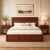 Sahaj Solid Wood Compact King Bed Box Storage Provincial Teak Finish Mattress 72 x 72 Inches