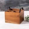 Inseparables Teak Wood Cutlery Holder Black With Cane