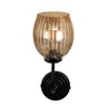 Devansh Metal Electric Wall Light in black Colour with Lavender Shade Count of 1 Light