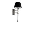 Aberdeenshire Glass and shiny Brass Wall Light With Black Cotton Shade