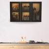 Aluminium Black Profile 3 Brown Tinted Glass Handless Shutters Wall Cabinet In Slate Grey Finish