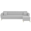 Daraco Velvet L shape 5 Seater Sofa in Grey Color