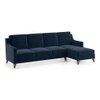 Abbey Sectional Sofa (Colour : Sea Port Blue Velvet, Cushion : Hard, Seater : Right Aligned 3 Seater + Right Aligned Chaise)