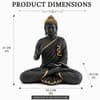 Devotional Blessing Buddha Statue in 24 Inch in Black and Gold Colour