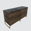 Huch Series Dresser with Stone Top and MS Powder Coated Gold Base