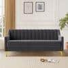 Fame  Velvet 3 Seater Sofa in Dark Grey Colour