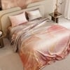 Stoa Paris 300TC UltrSatin Super King Bedsheet with 2 Pillow Covers Satin Super Grey Peach