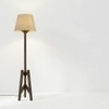Troika Beige Jute Floor Lamp with Beige Jute Base
