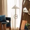 Knot Handicrafted Floor Lamp in Brushed shiny crome finish and White Colour