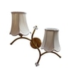 Devansh Metal Electric Wall Light in Gold Colour with off-white Shade Count of 2 Lights