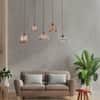 Larmes 5 Light Gold Glass and Metal Chandelier