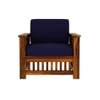 Anjani 3+1+1 Seater Wooden Sofa (BLUE Colour, Honey Finish)