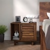 Terence Solid Wood Bedside Table in Teak Finish