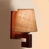 Devansh Solid Wood Electric Wall Light in Beige Colour with Beige Shade Count of 1 Light