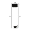 Fionn Black Cotton Floor Lamp with Solid Wood