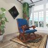 Amery Solid Wood Rocking Chair in Blue Colour
