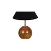 Black cotton with Natural Wood Table Lamp