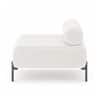 Doe Buck Luxury Boucle Accent Lounge Chair in White Colour with Black Metal Legs