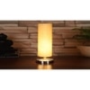 off-white cotton table lamp with Steel Base -1