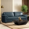 Farina 3 Seater Luxury Italian Leather Sofa In Aegean Sea