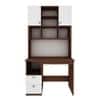 Avenly Study Table with Storage Walnut and Frosty White