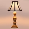 Devansh Off-White Cotton Vintage  Lamp With Wood Base (12X19)