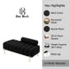 Doe Buck Luxury Boucle Accent Lounge Chair in Black Colour with Gold Metal Legs
