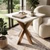 Nextstep Marble End Table Golden Finish