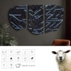 Charcoal Blue Abstract Wool Silk Handmade Wall Art 4 x 2 Feet 3 Panel Set