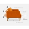 Versatile 3 Seater Sofa Cum Bed In Orange Color