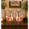 Desert Art Metal Handpainted Duck Tealight Holder Set of 2