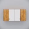 4 Doors Modular Wall Mounted Kitchen Cabinet With Adjustable Shelf In Highland Pine Finish