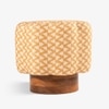 Taal Solid Wood Pouf Set of Two in Beige Colour
